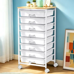 Rolling Cart With 8 Drawers,Storage Drawer Cart for Craft Art,White Storage Utility Cart with Wooden Tabletop & 2 Lockable Wheels, Teacher Storage Cart for Classroom School Storage, Makeup,Nail Rolling Cart With 8 Drawers,Storage Drawer Cart for Craft Art,White Storage Utility Cart with Wooden Tabletop & 2 Lockable Wheels, Teacher Storage Cart for Classroom School Storage, Makeup,Nail