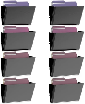 8 Pockets Acrylic Wall File Organizer, Wall File Holder Black 8 Pockets Acrylic Wall File Organizer, Wall File Holder Black