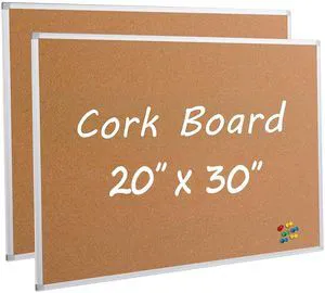 2-Pack Cork Board Bulletin Board 20 x 30 Inches, Silver Aluminium Framed Corkboard, Office Board for Wall Cork, Large Wall Mounted Notice Pin Board with 32 Pins 2-Pack Cork Board Bulletin Board 20 x 30 Inches, Silver Aluminium Framed Corkboard, Office Board for Wall Cork, Large Wall Mounted Notice Pin Board with 32 Pins