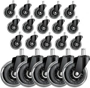 3" Office Chair Wheels 20-Pack Heavy Duty Smooth rolling polyurethane wheels protect floors. Universal fit for most chairs. Quiet design for home office 3" Office Chair Wheels 20-Pack Heavy Duty Smooth rolling polyurethane wheels protect floors. Universal fit for most chairs. Quiet design for home office