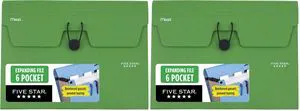 Expanding File Organizer, 6-Pocket Accordian File Organizer, Bungee Closure, Holds 11" x 8-1/2", Forest Green (350100D-ECM) (Pack of 2) Expanding File Organizer, 6-Pocket Accordian File Organizer, Bungee Closure, Holds 11" x 8-1/2", Forest Green (350100D-ECM) (Pack of 2)