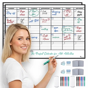 (2 PK) Small Dry Erase Calendar for Wall, 17x26, Small Wall Calendar Dry Erase, White Board for Office, Home & School, Erasable Whiteboard, Monthly Undated Reusable White Board Planner (2 PK) Small Dry Erase Calendar for Wall, 17x26, Small Wall Calendar Dry Erase, White Board for Office, Home & School, Erasable Whiteboard, Monthly Undated Reusable White Board Planner