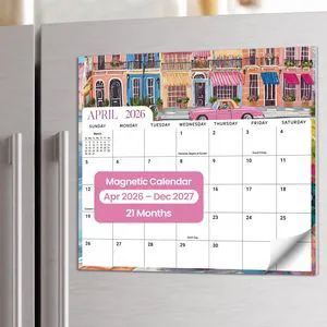 2026-2027 Magnetic Calendar for Refrigerator, Apr 2026-Dec 2027 21-Month Fridge Calendar 2026-2027 for Home Planning, Scheduling and Easy Organization, Colorful City 2026-2027 Magnetic Calendar for Refrigerator, Apr 2026-Dec 2027 21-Month Fridge Calendar 2026-2027 for Home Planning, Scheduling and Easy Organization, Colorful City