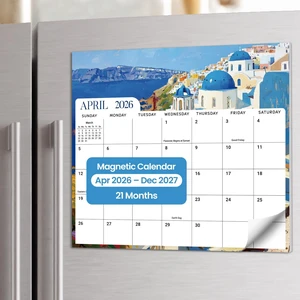 2026-2027 Magnetic Calendar for Refrigerator, Apr 2026-Dec 2027 21-Month Fridge Calendar 2026-2027 for Home Planning, Scheduling and Easy Organization, European Landscape 2026-2027 Magnetic Calendar for Refrigerator, Apr 2026-Dec 2027 21-Month Fridge Calendar 2026-2027 for Home Planning, Scheduling and Easy Organization, European Landscape