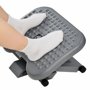 Adjustable Foot Rest for Under Desk with 3 Height Position, Gray 18×13 inch platform, massage texture, ±30° tilt, large non-skid surface, pre-assembled for use, washable and odorless Adjustable Foot Rest for Under Desk with 3 Height Position, Gray 18×13 inch platform, massage texture, ±30° tilt, large non-skid surface, pre-assembled for use, washable and odorless