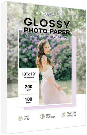 13x19 Photo Paper Glossy, 54 LB Printer Photo Paper 100 Sheets 200 GSM 13 x 19 Picture Paper for Inkjet Printer and Dye Ink 13x19 Photo Paper Glossy, 54 LB Printer Photo Paper 100 Sheets 200 GSM 13 x 19 Picture Paper for Inkjet Printer and Dye Ink