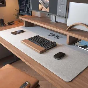Large Felt Desk Mat,39.4''x19.69'' Full Keyboard and Mouse Pad Non-Slip Computer Desk Mat for Home and Office,100x50CM Felt Desk Pad Protector (Light Gray) Large Felt Desk Mat,39.4''x19.69'' Full Keyboard and Mouse Pad Non-Slip Computer Desk Mat for Home and Office,100x50CM Felt Desk Pad Protector (Light Gray)