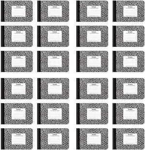 Jr. Composition Notebooks, School Supplies, Notebooks for School, Half Size, 4-7/8 x 7-1/2 Inches, Wide Ruled Paper, 80 Sheets, Kids Journal, Black Marble Covers,(63773), (Pack of 24) Jr. Composition Notebooks, School Supplies, Notebooks for School, Half Size, 4-7/8 x 7-1/2 Inches, Wide Ruled Paper, 80 Sheets, Kids Journal, Black Marble Covers,(63773), (Pack of 24)
