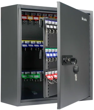 120 Position Steel Key Cabinet with Combination and Key Lock Wall-mount key box, resettable 4-digit code lock, 2 spare keys, thickened steel, large capacity, adjustable racks and labels 120 Position Steel Key Cabinet with Combination and Key Lock Wall-mount key box, resettable 4-digit code lock, 2 spare keys, thickened steel, large capacity, adjustable racks and labels