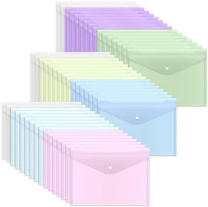 48pcs Plastic Envelopes, Plastic Folders for Documents, Poly Folders with Snap Closure, A4 Size, Letter Size, for School and Office Supplies 48pcs Plastic Envelopes, Plastic Folders for Documents, Poly Folders with Snap Closure, A4 Size, Letter Size, for School and Office Supplies