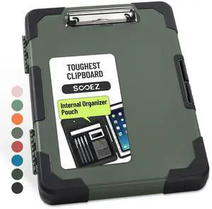 Toughest Clipboard with Storage, Internal Pen Pouch Included, Letter/ A4 Size, Shockproof Heavy Duty Plastic Clip Boards 8.5x11, High Capacity Clipboards Box Case for Contractor Trucker Driver Toughest Clipboard with Storage, Internal Pen Pouch Included, Letter/ A4 Size, Shockproof Heavy Duty Plastic Clip Boards 8.5x11, High Capacity Clipboards Box Case for Contractor Trucker Driver