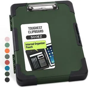 Toughest Clipboard with Storage, Internal Pen Pouch Included, Letter/ A4 Size, Shockproof Heavy Duty Plastic Clip Boards 8.5x11, High Capacity Clipboards Box Case for Contractor Trucker Driver Toughest Clipboard with Storage, Internal Pen Pouch Included, Letter/ A4 Size, Shockproof Heavy Duty Plastic Clip Boards 8.5x11, High Capacity Clipboards Box Case for Contractor Trucker Driver