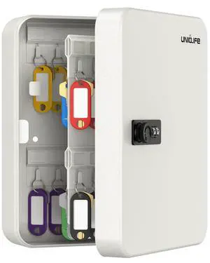 48 Position Key Cabinet with Combination Lock Resettable White Digital Security Storage Box Steel Key Organizer with Colorful Key Tag Labels Stickers and Hooks 48 Position Key Cabinet with Combination Lock Resettable White Digital Security Storage Box Steel Key Organizer with Colorful Key Tag Labels Stickers and Hooks