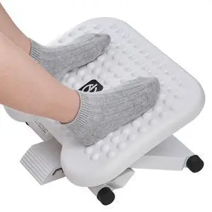 Adjustable Foot Rest for Under Desk with 3 Height Position, White 18×13 inch platform, massage texture, ±30° tilt, large non-skid surface, pre-assembled for use, washable and odorless Adjustable Foot Rest for Under Desk with 3 Height Position, White 18×13 inch platform, massage texture, ±30° tilt, large non-skid surface, pre-assembled for use, washable and odorless