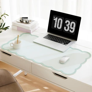 Scalloped Desk Mat, 31.5" x 15.7" Large Cute Aesthetic Desk Accessories, PU Leather Computer Laptop Desk Mouse Keyboard Pad, Desk Writing Mat for Vanity/Work/Home Decor (Sage, 31.5" x 15.7") Scalloped Desk Mat, 31.5" x 15.7" Large Cute Aesthetic Desk Accessories, PU Leather Computer Laptop Desk Mouse Keyboard Pad, Desk Writing Mat for Vanity/Work/Home Decor (Sage, 31.5" x 15.7")