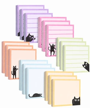 Black Cat Sticky Notes Set Bulk, 3" x 3", 18 Pads, 1440 Sheets Bulk Black Cat Sticky Notes, Memo Pads, Self-Stick Note Pad for Office, School, Home, Study & Organization Black Cat Sticky Notes Set Bulk, 3" x 3", 18 Pads, 1440 Sheets Bulk Black Cat Sticky Notes, Memo Pads, Self-Stick Note Pad for Office, School, Home, Study & Organization