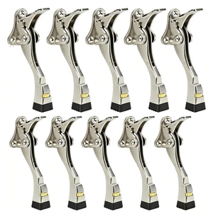 Door Stoppers, 4 Inch Kickdown Door Stop for Bottom of Door, 10 Pack Adjustable Height Door Stops with Rubber, Satin Nickel Door Holder for Heavy Duty and Usual Home, Kickdown Doorstopper Door Stoppers, 4 Inch Kickdown Door Stop for Bottom of Door, 10 Pack Adjustable Height Door Stops with Rubber, Satin Nickel Door Holder for Heavy Duty and Usual Home, Kickdown Doorstopper