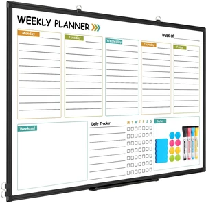 Weekly Dry Erase Calendar Whiteboard for Wall, 36" x 24" Planner Double-Sided Magnetic, Black Aluminum Frame, Hang Wall Mount, Week Schedule Planning White Board with To Do List, Notes Weekly Dry Erase Calendar Whiteboard for Wall, 36" x 24" Planner Double-Sided Magnetic, Black Aluminum Frame, Hang Wall Mount, Week Schedule Planning White Board with To Do List, Notes