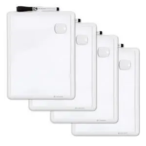 Contempo Magnetic Dry Erase Board White Board Bundle, 8.5 x 11, White Modern Frame, Includes 4 Boards, 4 Markers, and 4 Magnets Contempo Magnetic Dry Erase Board White Board Bundle, 8.5 x 11, White Modern Frame, Includes 4 Boards, 4 Markers, and 4 Magnets