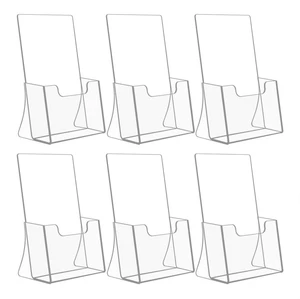 6 Pack 8.5'' x 5.5'' Acrylic Bi-fold Brochure Holder,Clear Plastic Counter top Flyer Organizers 6 Pack 8.5'' x 5.5'' Acrylic Bi-fold Brochure Holder,Clear Plastic Counter top Flyer Organizers