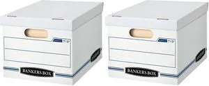 12 Pack STOR/FILE Basic Duty File Storage Boxes, Standard Assembly, Lift-off Lid, Letter/Legal, White/Blue 12 Pack STOR/FILE Basic Duty File Storage Boxes, Standard Assembly, Lift-off Lid, Letter/Legal, White/Blue