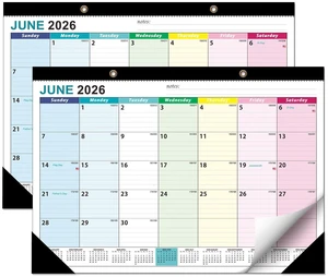 Desk Calendar 2026-2027, 19 Month Jun 2026 - Dec 2027, 17x12in Desktop Calendar with Thick Paper, Large Blocks for Home & Office (2 Pack) Desk Calendar 2026-2027, 19 Month Jun 2026 - Dec 2027, 17x12in Desktop Calendar with Thick Paper, Large Blocks for Home & Office (2 Pack)
