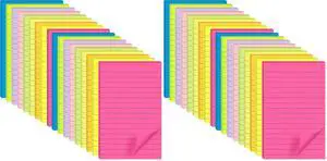 (36 Pack) Lined Sticky Notes 4x6 in Post, Self-Stick Pads Bright Colors Sticky Note, Recyclable, Easy to Post for Home, Office, School (36 Pack) Lined Sticky Notes 4x6 in Post, Self-Stick Pads Bright Colors Sticky Note, Recyclable, Easy to Post for Home, Office, School