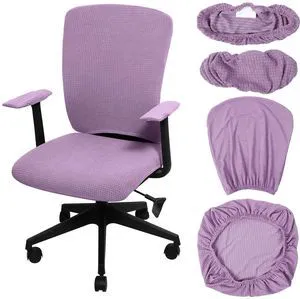 4 Pcs Office Chair Covers Stretchable Armrest Seat,XL,Lilac Purple Universal Fit Office Desk Chairs, Protective Seat Backrest Slipcovers, Stretchable Prevent Wear, Easy Install for Rotating 4 Pcs Office Chair Covers Stretchable Armrest Seat,XL,Lilac Purple Universal Fit Office Desk Chairs, Protective Seat Backrest Slipcovers, Stretchable Prevent Wear, Easy Install for Rotating