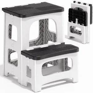 2 Step Stool Foldable, Non-Slip Steps, Folding Step Stool for Adults & Kids, Plastic Stool Pool Ladder, Collapsible Stools 2 Step Ladder for Kitchen Toilet Bedroom Office RV, Holds 330 lbs 2 Step Stool Foldable, Non-Slip Steps, Folding Step Stool for Adults & Kids, Plastic Stool Pool Ladder, Collapsible Stools 2 Step Ladder for Kitchen Toilet Bedroom Office RV, Holds 330 lbs