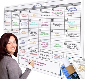 Large Dry Erase Calendar for Wall, 38x50 Extra Large Huge Erasable One Month Laminated Blank Whiteboard,Oversized Giant 30-Day White Board Poster for Office Family Large Dry Erase Calendar for Wall, 38x50 Extra Large Huge Erasable One Month Laminated Blank Whiteboard,Oversized Giant 30-Day White Board Poster for Office Family