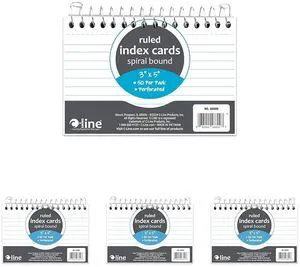 3 x 5 Spiral Bound Index Card Notebook, Ruled, 50/PK (48809) (Pack of 4) 3 x 5 Spiral Bound Index Card Notebook, Ruled, 50/PK (48809) (Pack of 4)