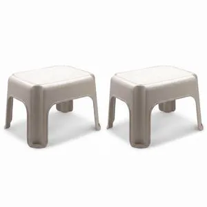 2 Pack Lightweight Slip Resistant Roughneck Tough Step Stool, Tan 2 Pack Lightweight Slip Resistant Roughneck Tough Step Stool, Tan