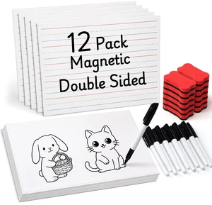 12 Pack Magnetic Dry Erase Lap Boards, Lined and Blank, 9 x 12 in 12 pack double sided 9 x 12 boards pair a lined side with a blank side for reusable writing practice 12 Pack Magnetic Dry Erase Lap Boards, Lined and Blank, 9 x 12 in 12 pack double sided 9 x 12 boards pair a lined side with a blank side for reusable writing practice
