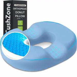 Donut Pillow Seat Cushion, Cooling Gel Memory Foam Chair Cushion,Light Blue Office, Home & Car Seat Cushion, Butt Pillow for Tailbone Pain Relief, Hemorrhoids and Everyday Sitting Comfort Donut Pillow Seat Cushion, Cooling Gel Memory Foam Chair Cushion,Light Blue Office, Home & Car Seat Cushion, Butt Pillow for Tailbone Pain Relief, Hemorrhoids and Everyday Sitting Comfort