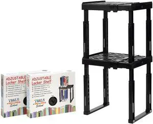 for-School Height & Width Adjustable Locker Shelf - Strong ABS Plastic - Width Adjusts from 8"-12.5" & Height Adjusts from 10"-14" - Patented Design - BEWARE OF CHEAP IMITATIONS - 2 Pack (Black) for-School Height & Width Adjustable Locker Shelf - Strong ABS Plastic - Width Adjusts from 8"-12.5" & Height Adjusts from 10"-14" - Patented Design - BEWARE OF CHEAP IMITATIONS - 2 Pack (Black)