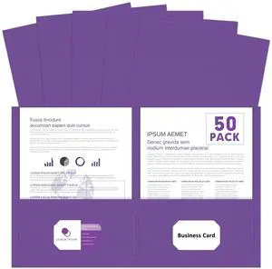 Two Pocket Folders, Paper Folders with Pockets, 50 Pack, Purple 2 Pocket Folders Fit Letter Size Paper, Paper File Folder for School Office Home Business Two Pocket Folders, Paper Folders with Pockets, 50 Pack, Purple 2 Pocket Folders Fit Letter Size Paper, Paper File Folder for School Office Home Business