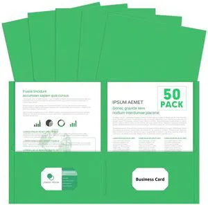Two Pocket Folders, Paper Folders with Pockets, 50 Pack, Green 2 Pocket Folders Fit Letter Size Paper, Paper File Folder for School Office Home Business Two Pocket Folders, Paper Folders with Pockets, 50 Pack, Green 2 Pocket Folders Fit Letter Size Paper, Paper File Folder for School Office Home Business