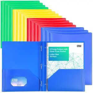 16 Pack 3 Prong Folders, Clear Front Pocket, Letter Size, 4 Colors Clear Front Pocket, 3 Prong Fasteners, Heavy Duty Poly, Letter Size Fit, 16 Pack 4 Colors 16 Pack 3 Prong Folders, Clear Front Pocket, Letter Size, 4 Colors Clear Front Pocket, 3 Prong Fasteners, Heavy Duty Poly, Letter Size Fit, 16 Pack 4 Colors