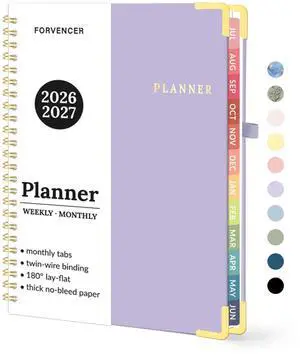 Academic Planner 2026-2027, Weekly & Monthly Hardcover Planner A5 Calendar Planner July 2026-June 2027, 6" X 8" Daily Agenda, School Office Notebook Teacher Student Supplies Organizer, Purple Academic Planner 2026-2027, Weekly & Monthly Hardcover Planner A5 Calendar Planner July 2026-June 2027, 6" X 8" Daily Agenda, School Office Notebook Teacher Student Supplies Organizer, Purple