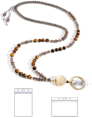 Lanyards for ID Badges and Keys,Natural Stone Beaded Teacher Lanyard for Women,Retractable Lanyard with ID Holder Cute Lanyards for Teachersbrown Lanyards for ID Badges and Keys,Natural Stone Beaded Teacher Lanyard for Women,Retractable Lanyard with ID Holder Cute Lanyards for Teachersbrown