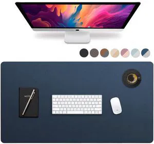Leather Desk Mat Large 44" x 22", Desk Protector Mat, PU Leather Desk Pad, Large Mouse Pad, Desk Blotter, Desk Pads on Top of Desks, Desk Matt for Desktop, Office Desk Mat (Dark Blue) Leather Desk Mat Large 44" x 22", Desk Protector Mat, PU Leather Desk Pad, Large Mouse Pad, Desk Blotter, Desk Pads on Top of Desks, Desk Matt for Desktop, Office Desk Mat (Dark Blue)