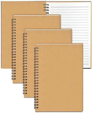 4Pack Spiral Notebook, 5.7x8.3 Small Notebooks for Work 120 Page Note Pads Multipack Blank Kraft A5 College Ruled Notebook Journal Spiral Bound for Writing Lined Notepad for Office School Journaling 4Pack Spiral Notebook, 5.7x8.3 Small Notebooks for Work 120 Page Note Pads Multipack Blank Kraft A5 College Ruled Notebook Journal Spiral Bound for Writing Lined Notepad for Office School Journaling