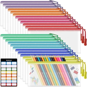 24pcs Mesh Zipper Pouch Bags 9.3 x 4.7 Inches, 8 Color Small Clear Pouches Bulk, Travel Cosmetics Organization, Classroom and Office Supplies 24pcs Mesh Zipper Pouch Bags 9.3 x 4.7 Inches, 8 Color Small Clear Pouches Bulk, Travel Cosmetics Organization, Classroom and Office Supplies