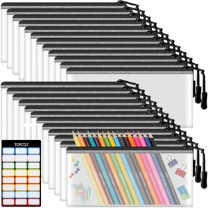 24pcs Mesh Zipper Pouch Bags 9.3 x 4.7 Inches, Black Small Clear Pouches Bulk, Travel Cosmetics Organization, Classroom and Office Supplies 24pcs Mesh Zipper Pouch Bags 9.3 x 4.7 Inches, Black Small Clear Pouches Bulk, Travel Cosmetics Organization, Classroom and Office Supplies