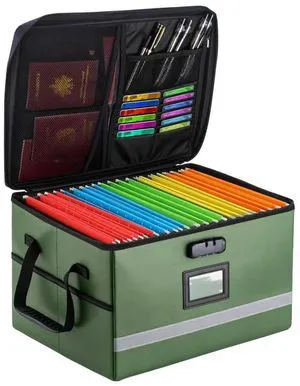 Fireproof File Organizer with Lock, 1 Layer File Box with Combination Lock, Important Document Organizer Box with Lids, Portable File Folder Organizer with Handle Fireproof File Organizer with Lock, 1 Layer File Box with Combination Lock, Important Document Organizer Box with Lids, Portable File Folder Organizer with Handle