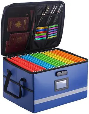 Fireproof File Organizer with Lock, 1 Layer File Box with Combination Lock, Important Document Organizer Box with Lids, Portable File Folder Organizer with Handle Fireproof File Organizer with Lock, 1 Layer File Box with Combination Lock, Important Document Organizer Box with Lids, Portable File Folder Organizer with Handle