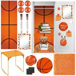 14 Pcs Locker Accessories Kit Basketball Themed Locker Organizer Magnetic Whiteboard Mirror Pen Holder Basketball Stickers for Back to School Essentials Locker Decorations 14 Pcs Locker Accessories Kit Basketball Themed Locker Organizer Magnetic Whiteboard Mirror Pen Holder Basketball Stickers for Back to School Essentials Locker Decorations