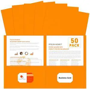 Two Pocket Folders, Paper Folders with Pockets, 50 Pack, Orange 2 Pocket Folders Fit Letter Size Paper, Paper File Folder for School Office Home Business Two Pocket Folders, Paper Folders with Pockets, 50 Pack, Orange 2 Pocket Folders Fit Letter Size Paper, Paper File Folder for School Office Home Business