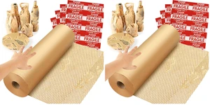 Honeycomb Packing Paper Wrap 15''x328', Substitute Alternative for Bubble Cushioning Wrap for Moving Shipping Packaging, Recyclable Moving Supplies with 48 Fragile Sticker Labels (Pack of 2) Honeycomb Packing Paper Wrap 15''x328', Substitute Alternative for Bubble Cushioning Wrap for Moving Shipping Packaging, Recyclable Moving Supplies with 48 Fragile Sticker Labels (Pack of 2)