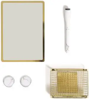 Magnetic Locker Accessories & Decor Kit, Elevated Gold Back to school ready: five pieces in all - dry erase mirror, cup, marker and two magnets, each backed to grip steel Magnetic Locker Accessories & Decor Kit, Elevated Gold Back to school ready: five pieces in all - dry erase mirror, cup, marker and two magnets, each backed to grip steel